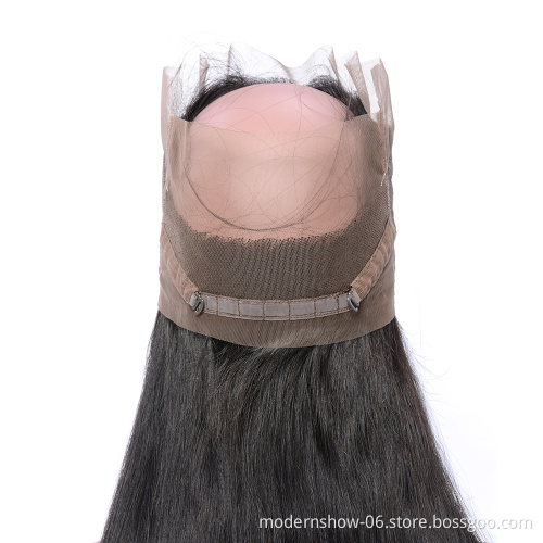 100 Unprocessed Silk Straight Human Hair 360 Degrees Lace Frontal Closure With Baby Hair